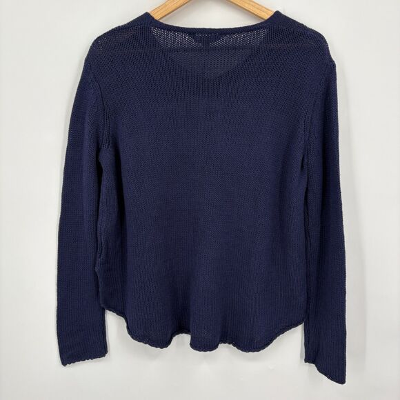 NWT Simply Southern Navy Knit BEACH Sweater, Sz S/M, Preppy Nautical Navy Cozy - Picture 2 of 9